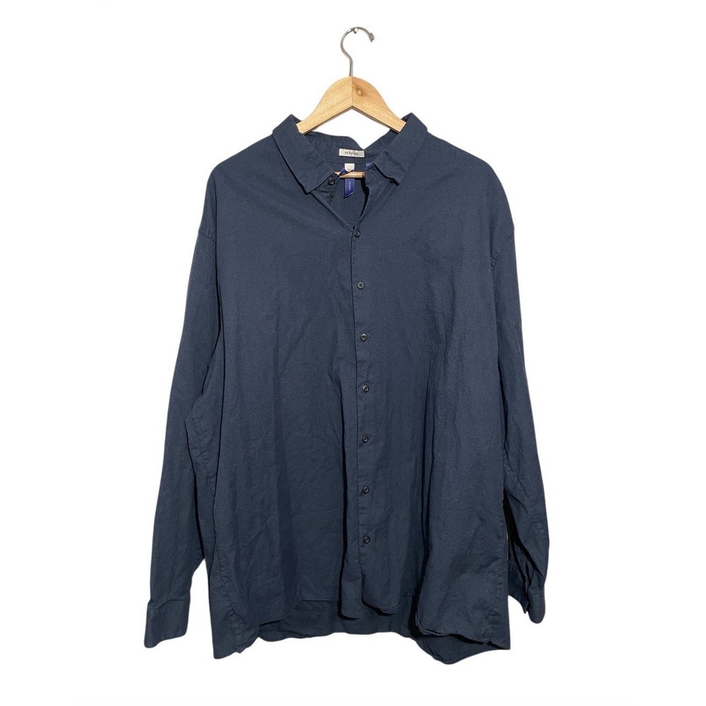 Artefact 100% Cotton Collared Shirt Men's 3XL Long Sleeve‎ Casual Navy Blue